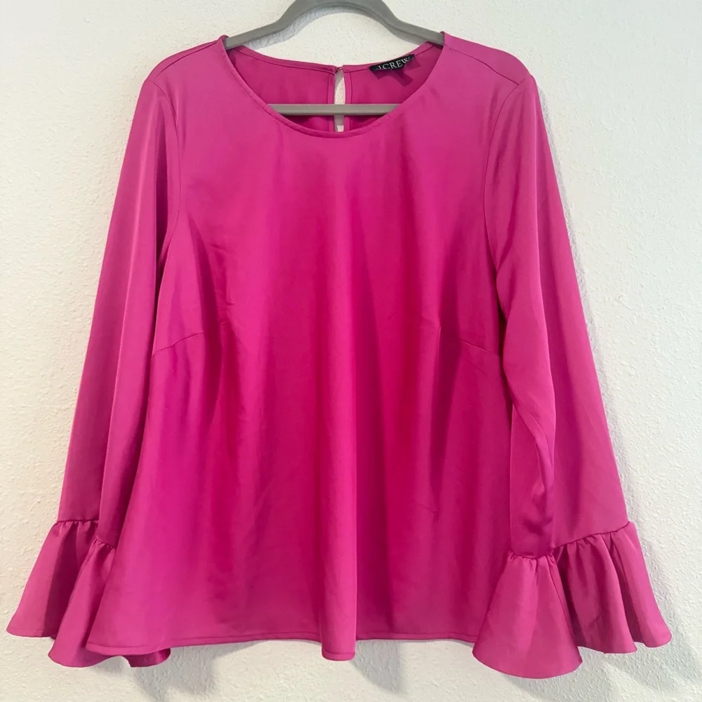 J. Crew Long Sleeve Bell‎ Cuffs Size 2X Fuchsia
